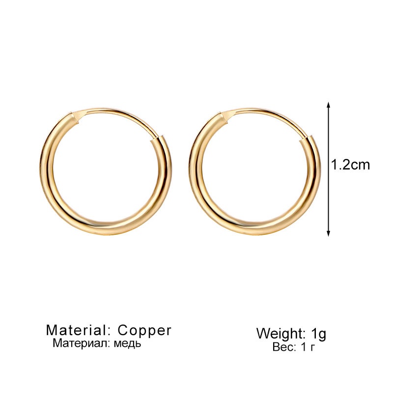 Khuyên Tai Tròn 10 /12 /15 mm Bằng Thép Không Gỉ Thời Trang Cho Nữ