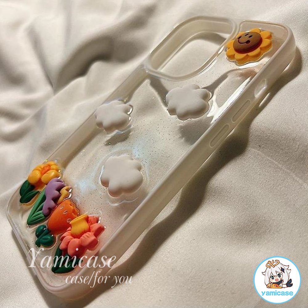 Ốp Điện Thoại Cho Iphone 11/11 Pro Max TPU Mềm Hình Hoa / Đám Mây 3D Lấp Lánh Cho IPhone 7Plus 8Plus X XR/12/12 Pro Max/13/13 Pro/13 Pro Max /14/14 Pro/14 Plus/14 Pro Max