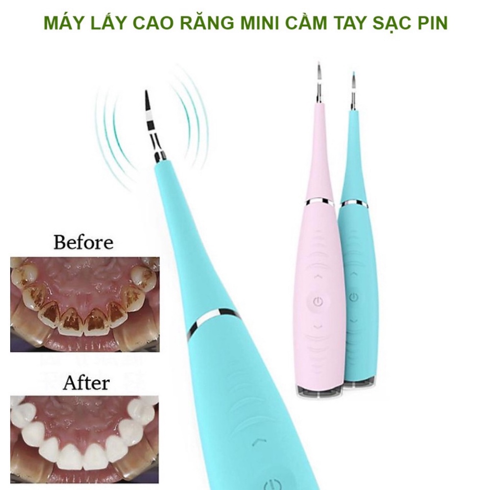 Máy lấy cao răng Mini Dental Flutter 3 chế độ rung loại sạch mảng bám, cao răng,vết ố cứng đầu nhất, Bảo Hành 12 Tháng
