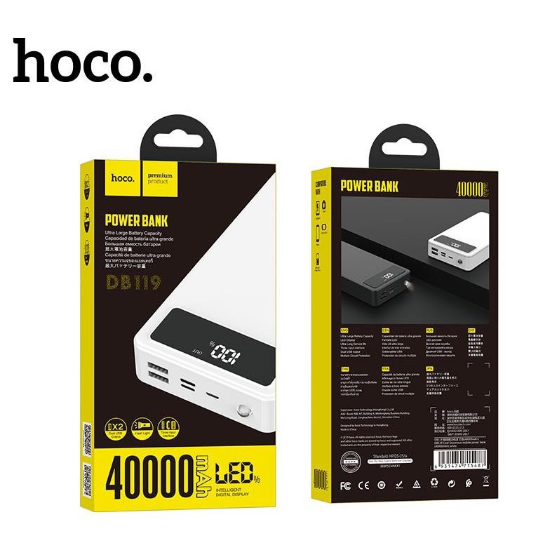 Sạc dự phòng 40.000mAh Hoco DB119 - Bảo hành Toàn Quốc Powerbank 40000 mah