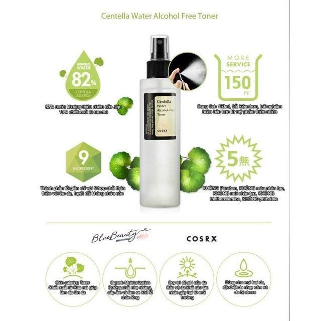 [DA DẦU MỤN] Toner không cồn Cosrx Centella Water Alcohol Free