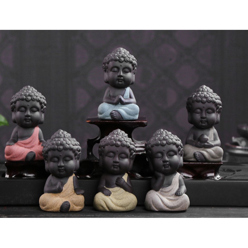 Tượng phật Thích Ca 🎁FREESHIP🎁 Tượng phật gốm sứ cát tím -Tượng phật trang trí xe hơi, tiểu cảnh | BigBuy360 - bigbuy360.vn