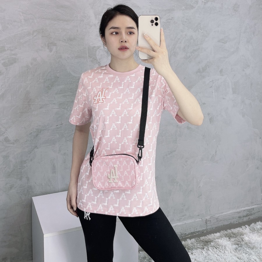 [ XẢ LỖ ] Túi Đeo Chéo MLB NY Hồng B214 LA Monogram Crossbody Bag Pink Full Tag Code