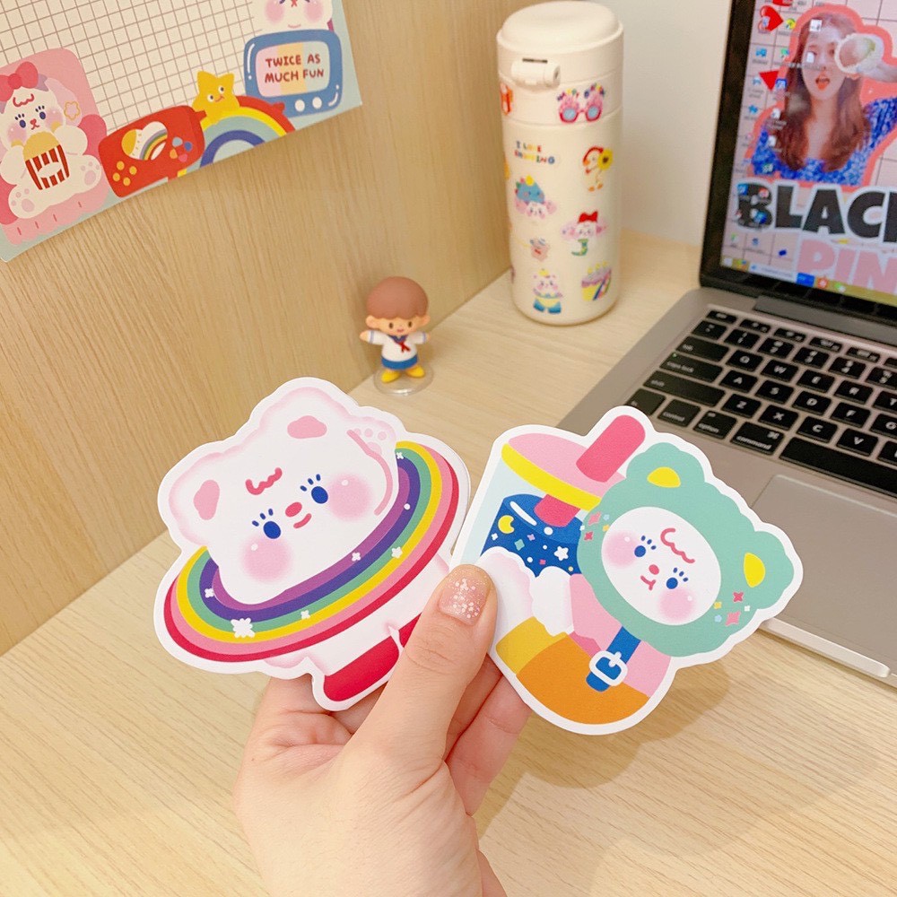 Set 48 miếng stickers dán sổ, dán trang trí phong cách Hàn Quốc - MiuSua