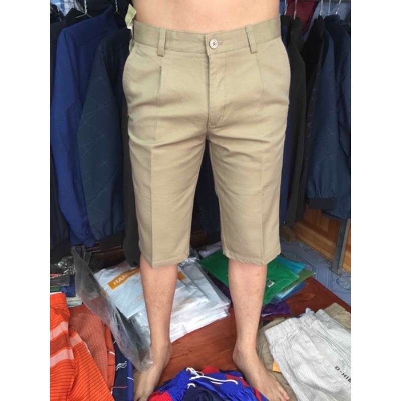 Quần Short Ngố Thô Kaki Nam Trung Niên Trung Tuổi Cao Cấp