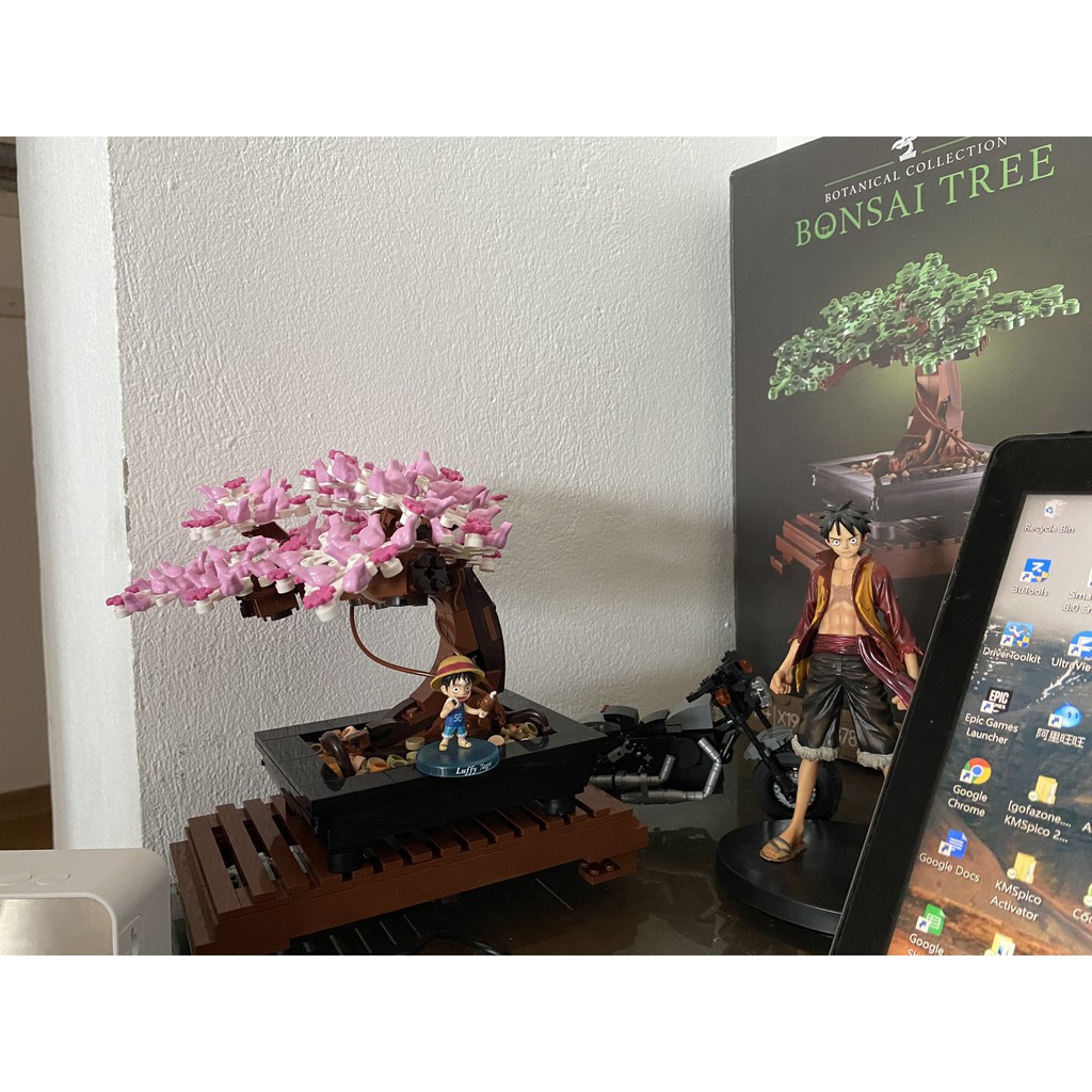 Bộ xếp hình lego 10281,hoa bonsai Xếp Hình Chậu Cây Bonsai Phong Thủy 878 Mảnh
