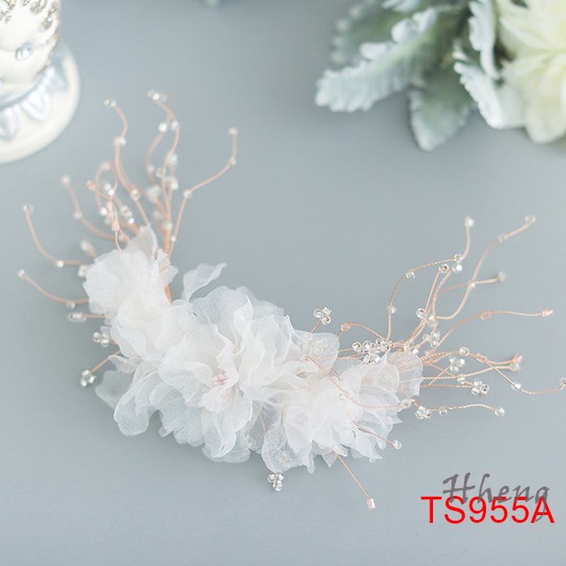 YADORNOS Kẹp Tóc Hợp Kim Đính Hoa Xinh Xắn Cho Cô Dâu