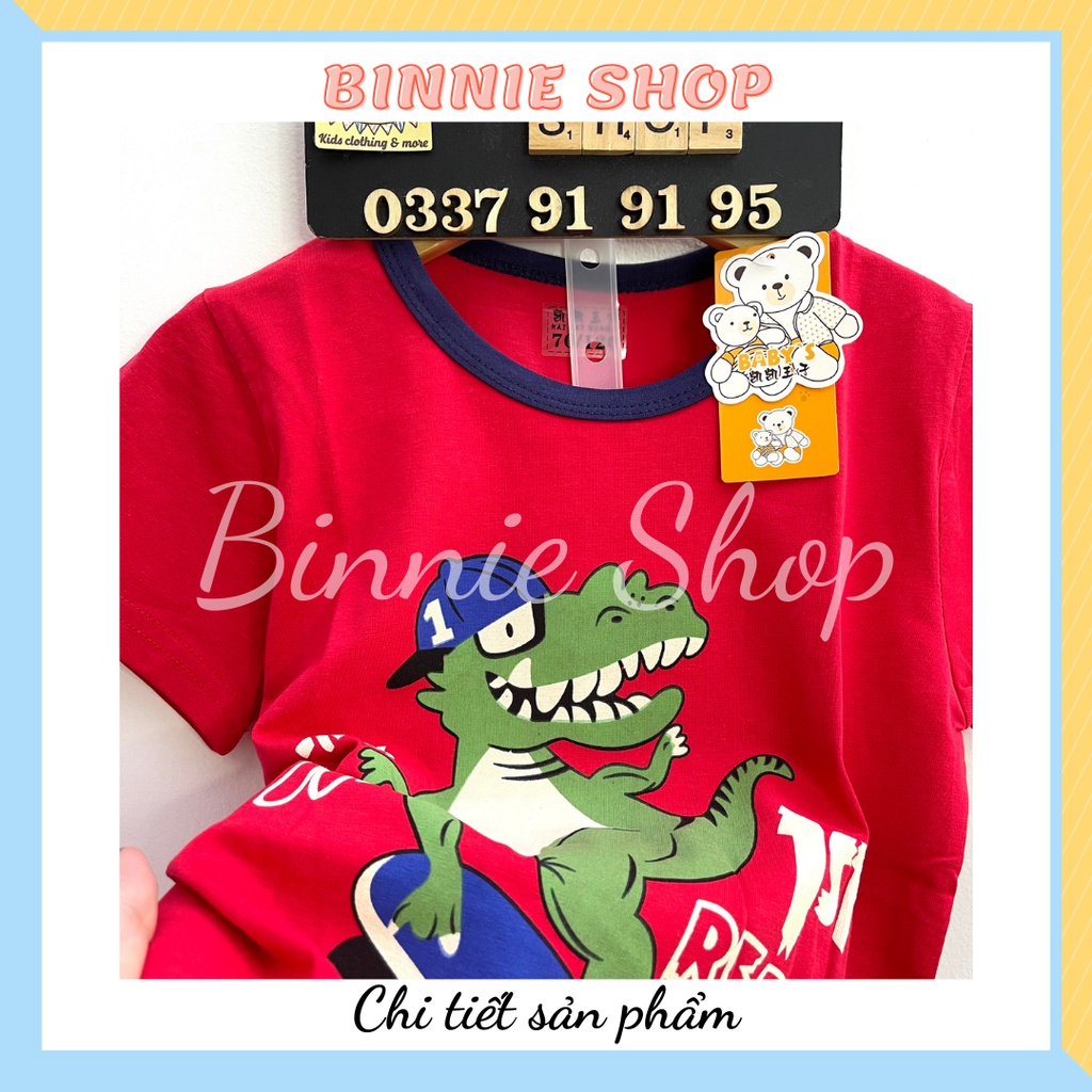 Đồ bộ tay ngắn BINNIE SHOP Đồ bộ mùa hè bé trai từ 7-15kg (0-3 tuổi) chất vải cotton quảng châu xuất hàn KaiKai KTN2