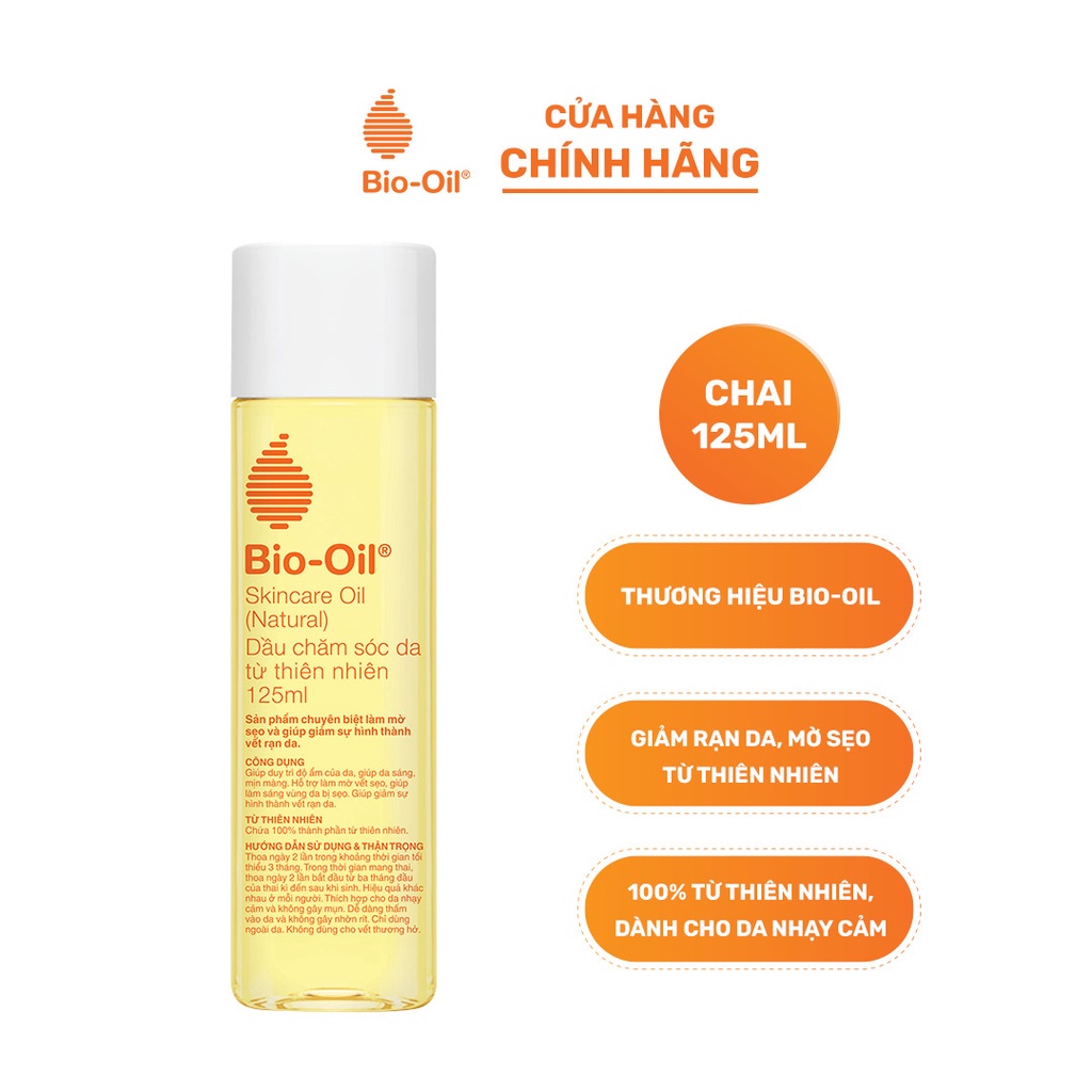 Dầu chăm sóc da từ Thiên Nhiên giúp giảm rạn dạ, mờ sẹo cho da nhạy cảm - BIO-OIL SKINCARE OIL (NATURAL) (chai 125ml)