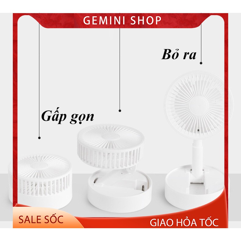Quạt sạc tích điện mini gấp gọn A9 mini cầm tay để bàn siêu mát pin dùng 5h GEMINI SHOP | BigBuy360 - bigbuy360.vn