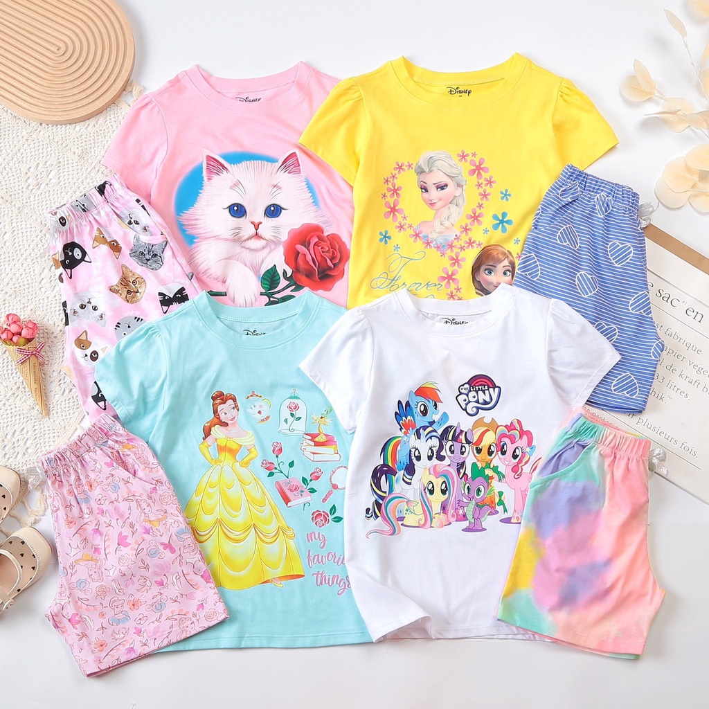 Đồ Bộ quần áo thời trang bé gái size Đại 5 đến 14 tuổi họa tiết Disney Chất thun cotton từ 19 đến 40kg - SGSA