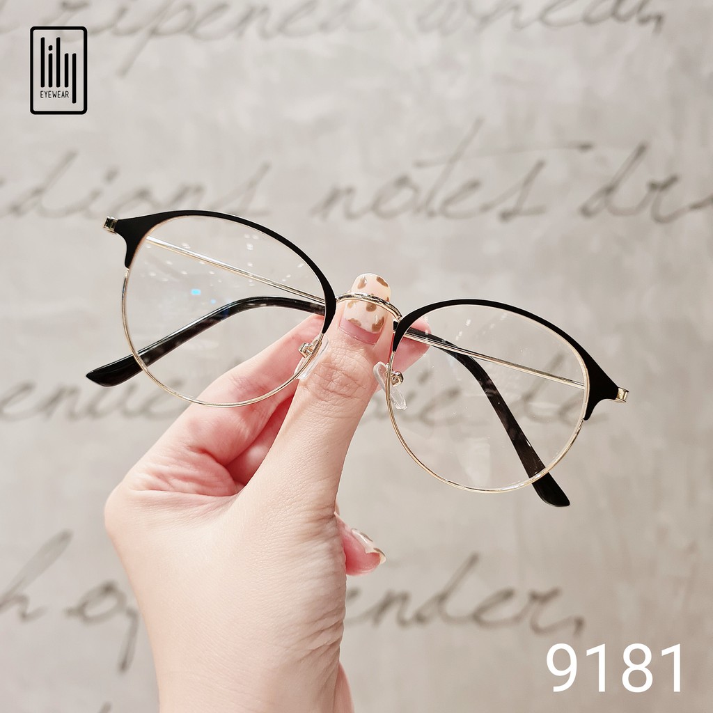 Gọng kính kim loại nam nữ Lilyeyewear mắt tròn thanh mảnh phù hợp mặt nhỏ 9181 | BigBuy360 - bigbuy360.vn