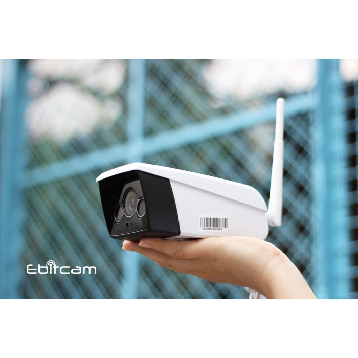 Camera EbitCam EB02 IP Wifi 3MP ngoài trời, 2 Led trắng 20m, MicroSD, Phát hiện chuyển động