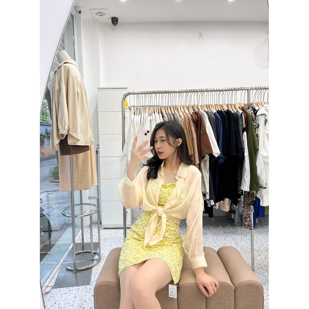 Váy 2 dây hoa kèm mút ngực và sơ mi S326 SUSTORE