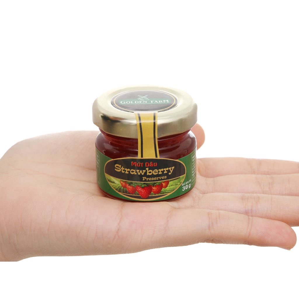Mứt Dâu Strawberry Preserves GOLDEN FARM 30G - ăn kèm kem, sinh tố, bánh mì, sandwich, trà nóng