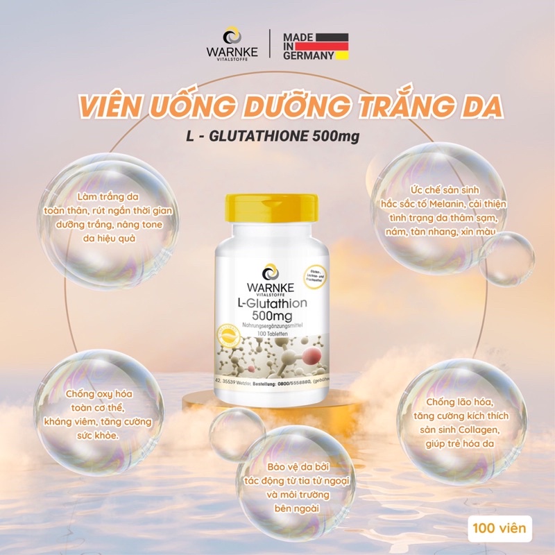 Viên uống trắng da L-Glutathion WARNKE