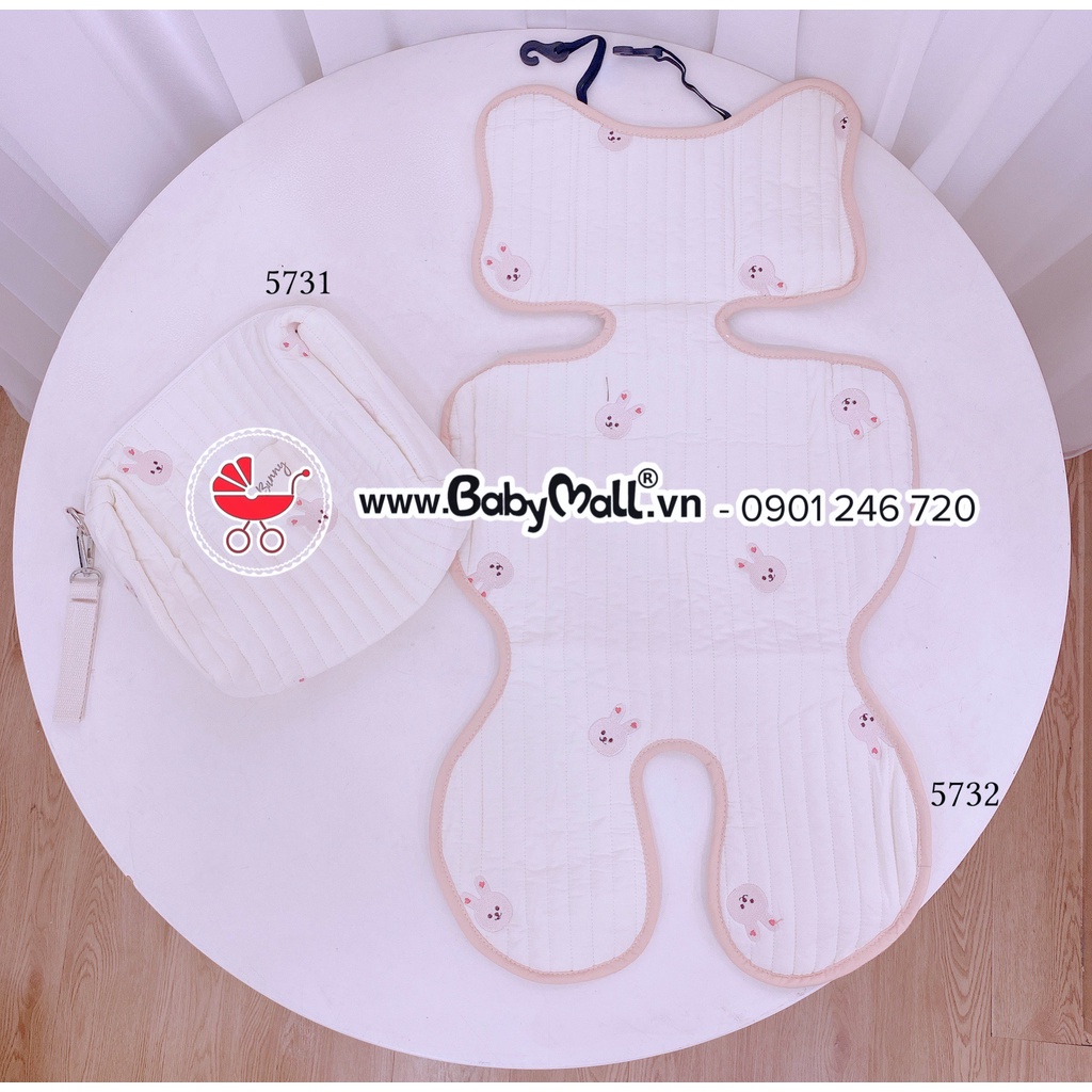 Lót xe đẩy thêu họa tiết