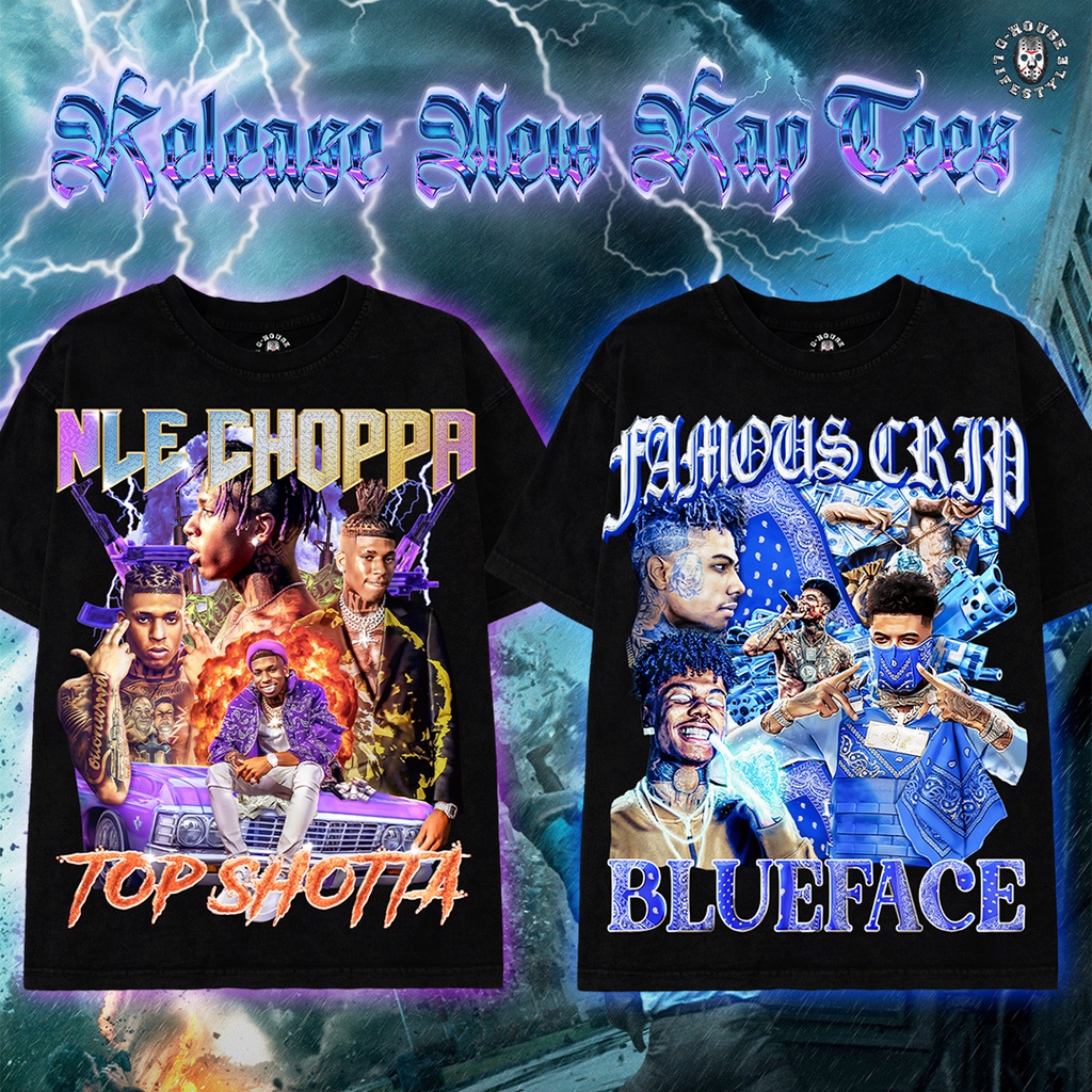 Áo Thun Rapper Blueface Oversize Phong Cách Hiphop Unisex G-House Lifestyle