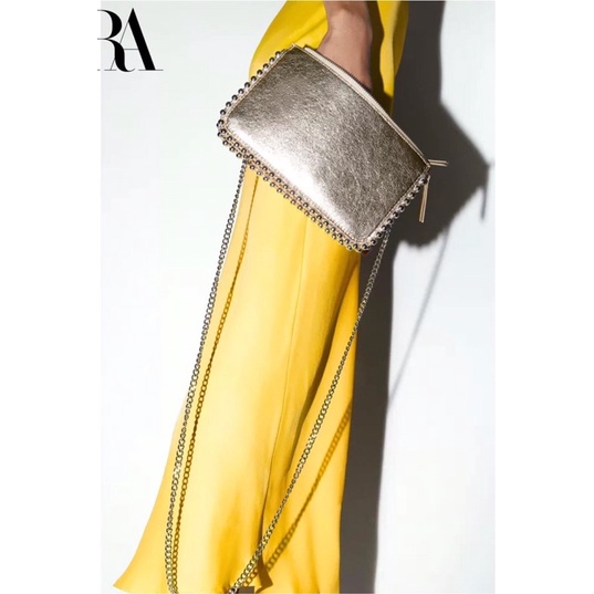 🇪🇸ZARA - TÚI CULTCH MÀU VÀNG ĐỒNG HIỆU ZARA 🇪🇸