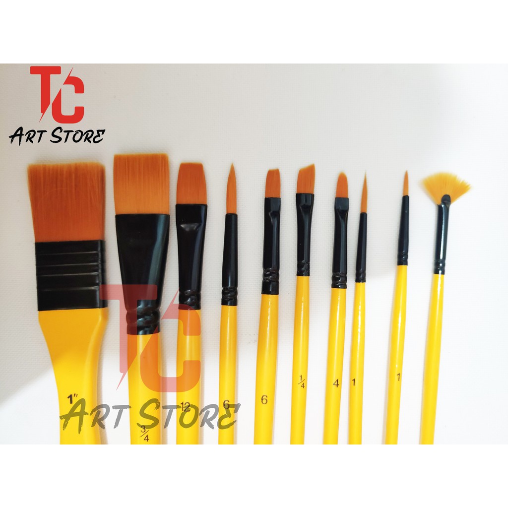 Set 10 Cây Cọ Vẽ Màu Acrylic ARTPOWER| (ZYY-10PC)