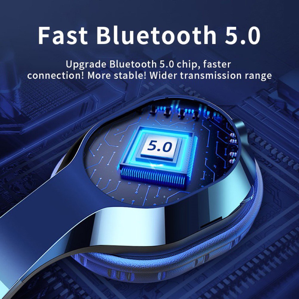 Tai Nghe Bluetooth 5.0 Không Dây Thể Thao Hel + T5 Có Thể Gấp Gọn