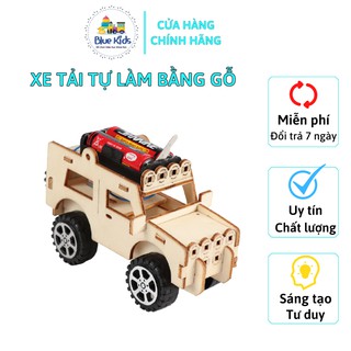 Đồ chơi khoa học STEAM tự làm xe tải bằng gỗ, kích thích sáng tạo và phát triển trí tuệ cho bé