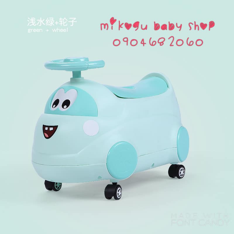 [RẺ VÔ ĐỊCH]Bô vệ sinh thiết kế hình ô tô cao cấp có bánh cho bé vừa làm bô vừa làm đồ chơi có bồn hứng dễ vệ sinh