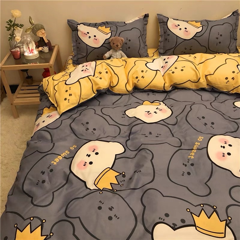 Set Bộ Vỏ Chăn Ga Cotton Poly Hoạ Tiết Dễ Thương _shinbedding