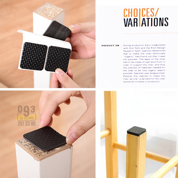 Combo 2 Miếng Dán Cao Su Lót Sàn Chống Trầy 15x10 cm