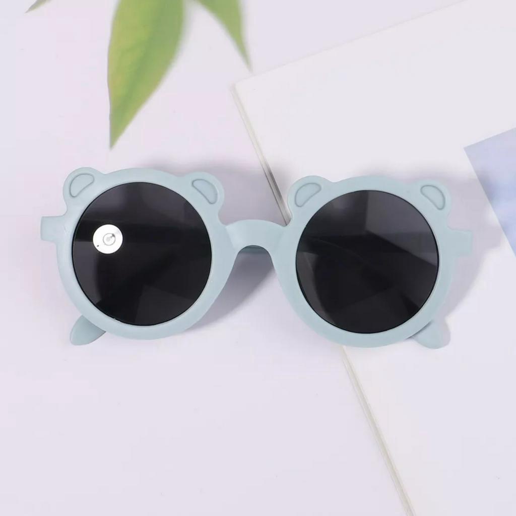 Kính Mát Gọng Tròn Chống Tia UV Họa Tiết Gấu Hoạt Hình Dễ Thương Cho Bé