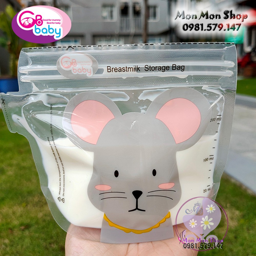Túi trữ sữa GB Baby 200ml chuột Mickey có vòi