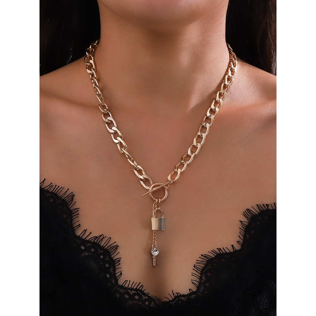 Dây chuyền nhiều lớp mặt hình ổ khóa trái tim thời trang cổ điển dành cho nữ