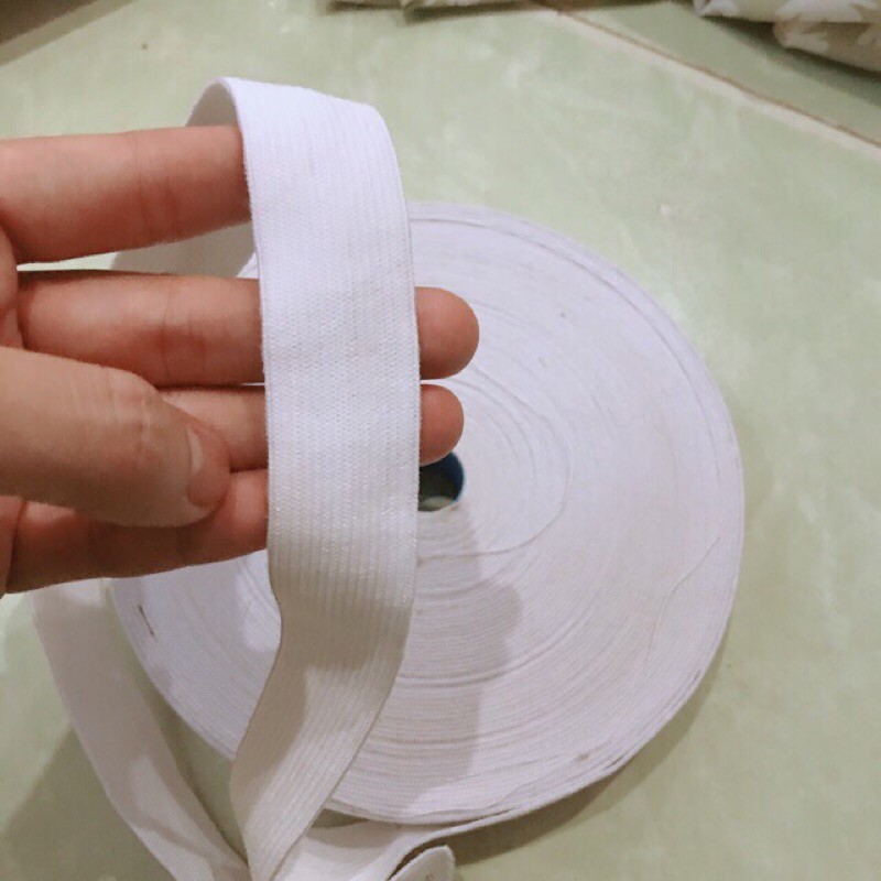 Chun trắng bản 2,5cm may ga gối