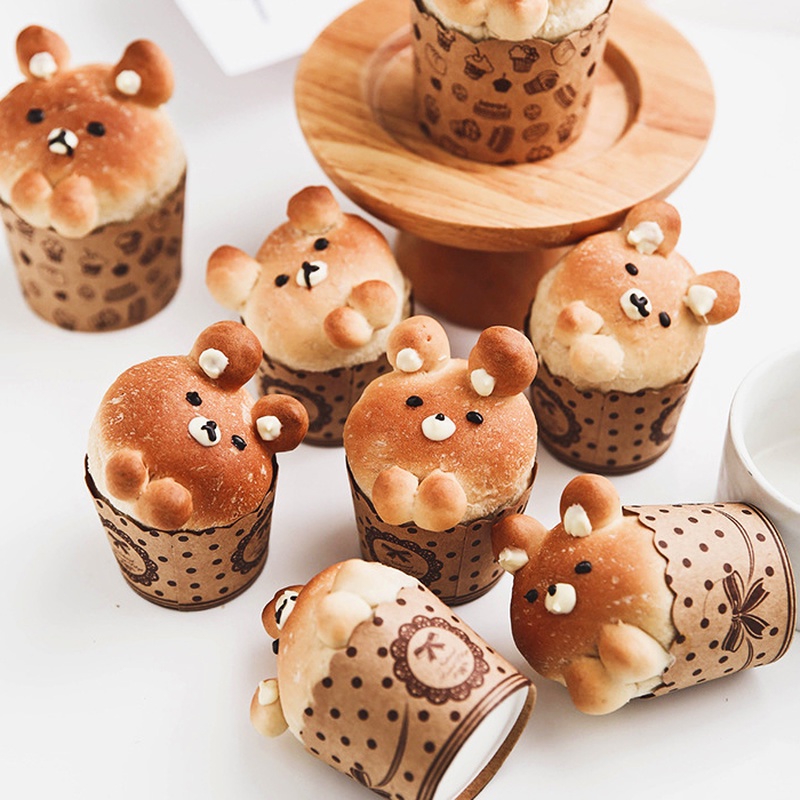 Set 50 Cốc Giấy Làm Bánh Cupcake/ Muffin/ Bánh Cupcake Chống Dầu
