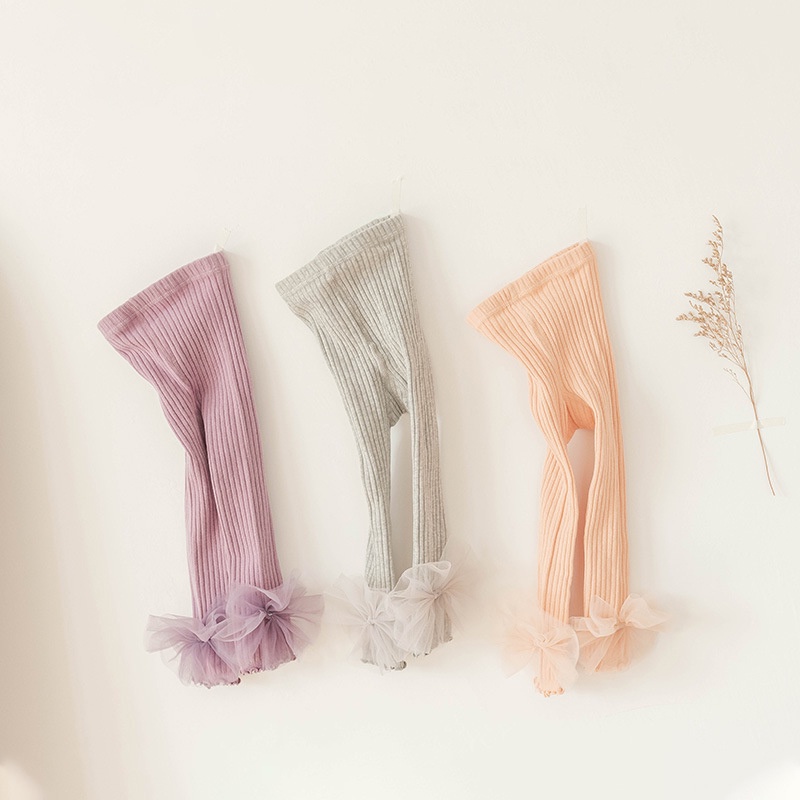 Quần Tất Ren Màu Sắc Trơn Phong Cách Công Chúa Cho Bé Gái