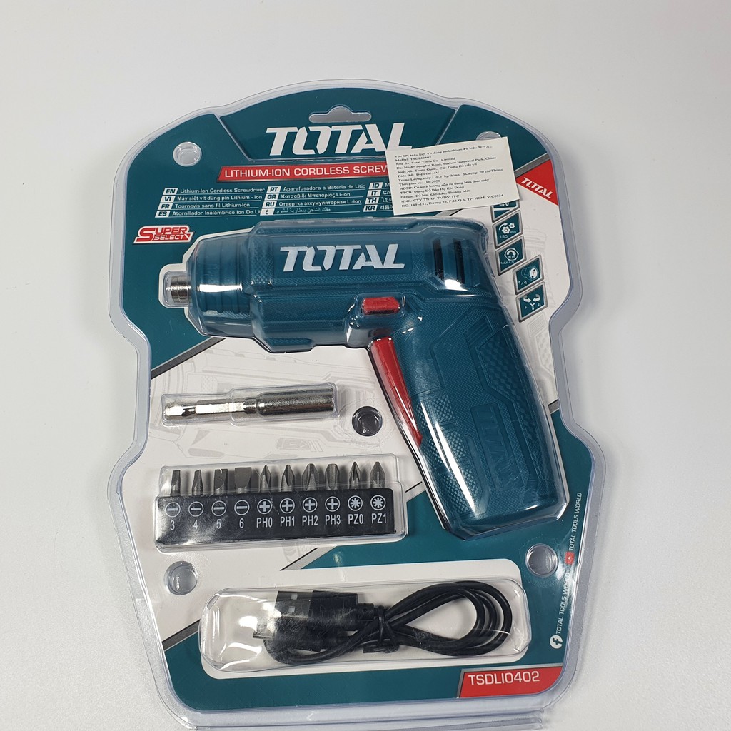 Máy bắt vít mini dùng pin TOTAL TSDLI0402