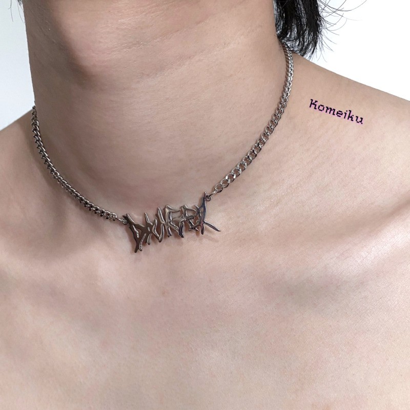 Dây chuyền mặt hình gai bằng thép titan phong cách hip hop punk