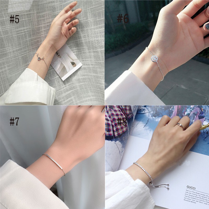 Vòng tay kim loại mảnh nhiều mẫu mã cho nữ