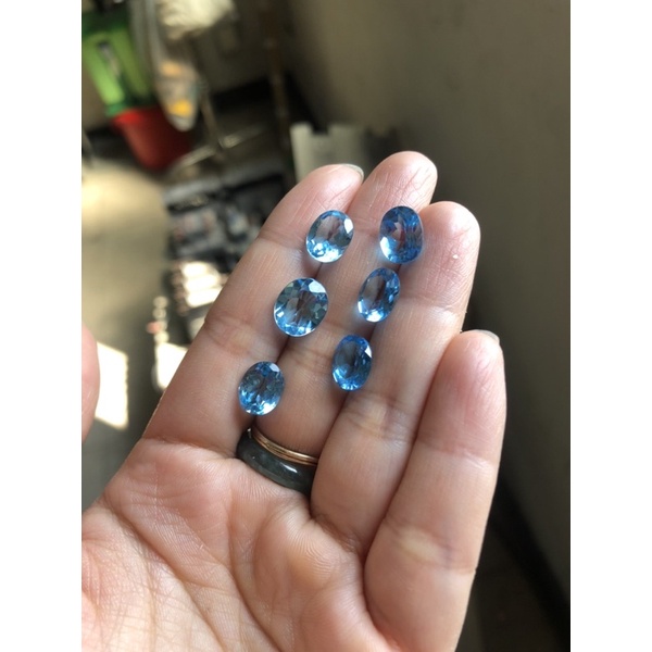 Topaz xanh dương lên trang sức đủ size