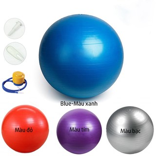 Bóng Tập Yoga Trơn 65 cm loại dày - 0,8kg ( Tặng kèm 1 Bơm và bộ nút, gãy bóng 1 đổi 1 trong 7 ngày)