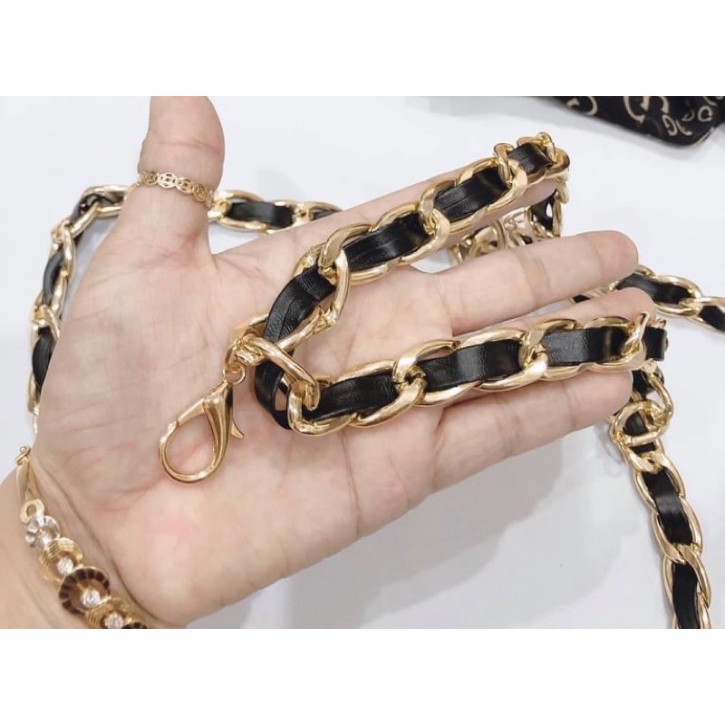 Đai váy xích đan dây đen