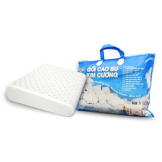 Gối Cao Su Thiên nhiên Kim Cương Nghiêng 37x57cm, thông thoáng, êm ái.