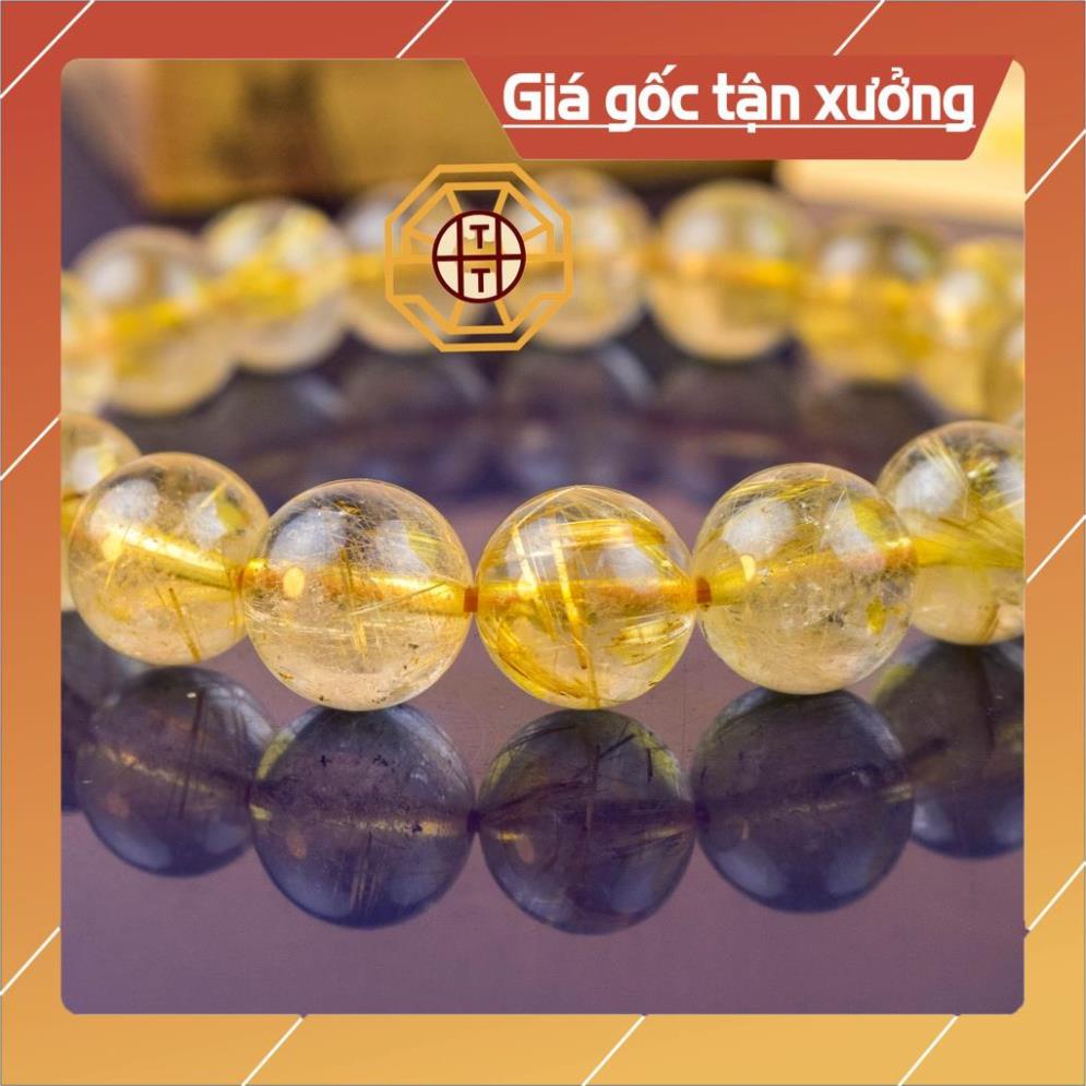 Vòng Tay Phong Thủy Pha Lê Tóc Vàng Chiêu Tài Lộc Nam Nữ Mệnh Thổ Kim - Tổng Kho Sỉ Phong Thủy