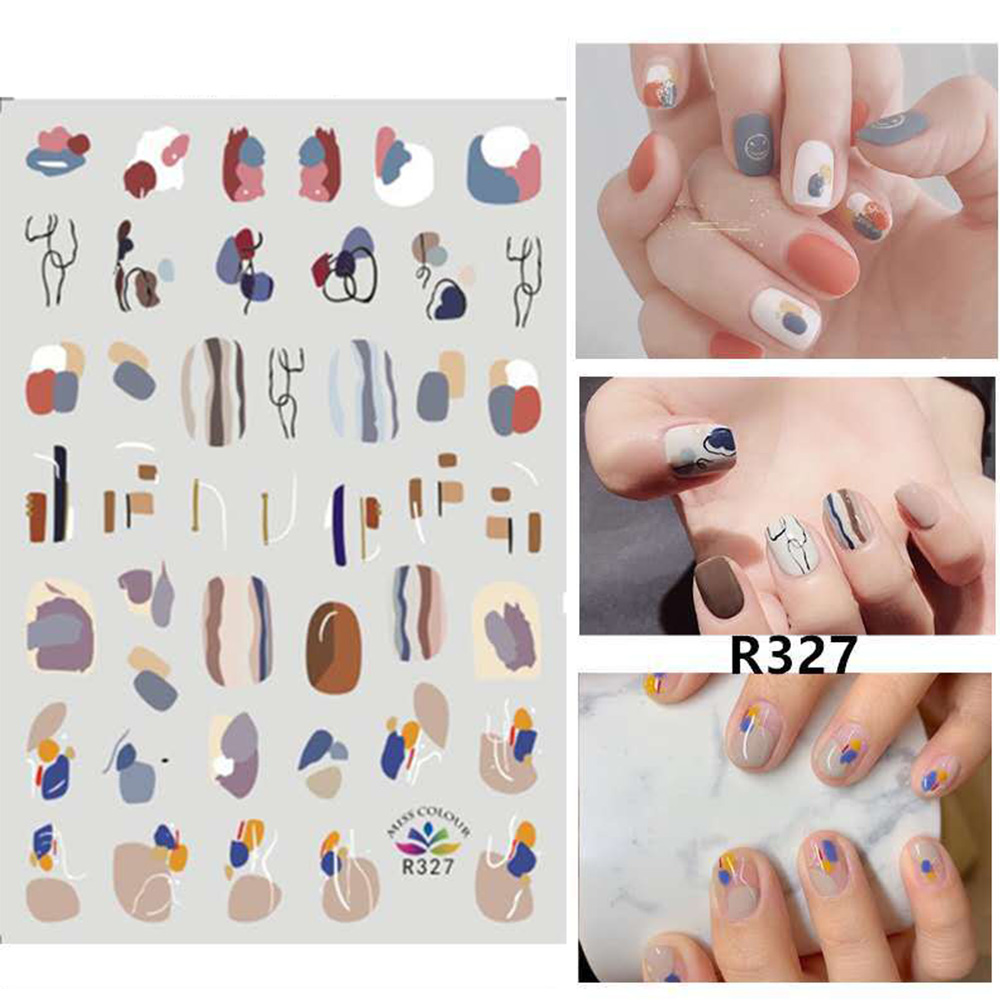 Tờ Hình Dán Trang Trí Móng Tay 3D Chống Thấm Nước Nhiều Màu Sắc Thời Trang