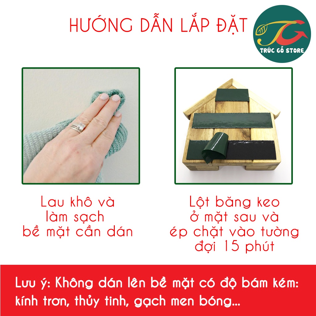 Kệ dán tường sạc pin điện thoại/remote điều khiển chất liệu gỗ tự nhiên - hình ngôi nhà