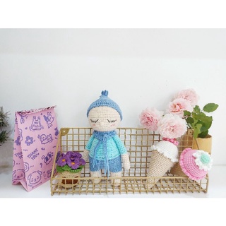 Búp bê bằng len móc Hokki rốn lồi, búp bê cho bé trai, búo bê handmade