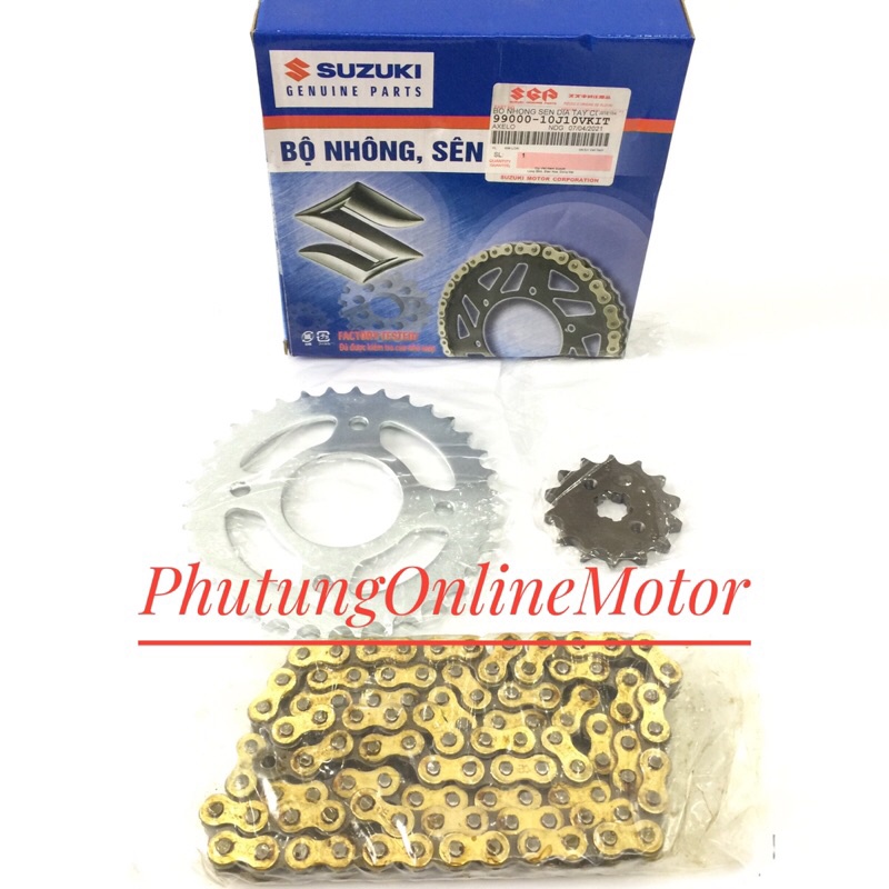 Nhông sên dĩa axelo bản côn tay sên vàng suzuki chính hãng