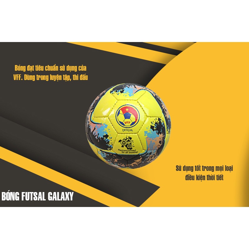 Bóng Động Lực Futsal Galaxy SỐ 4 - Quả bóng đá đạt tiêu chuẩn thi đấu của VFF, có kèm kim bơm và lưới