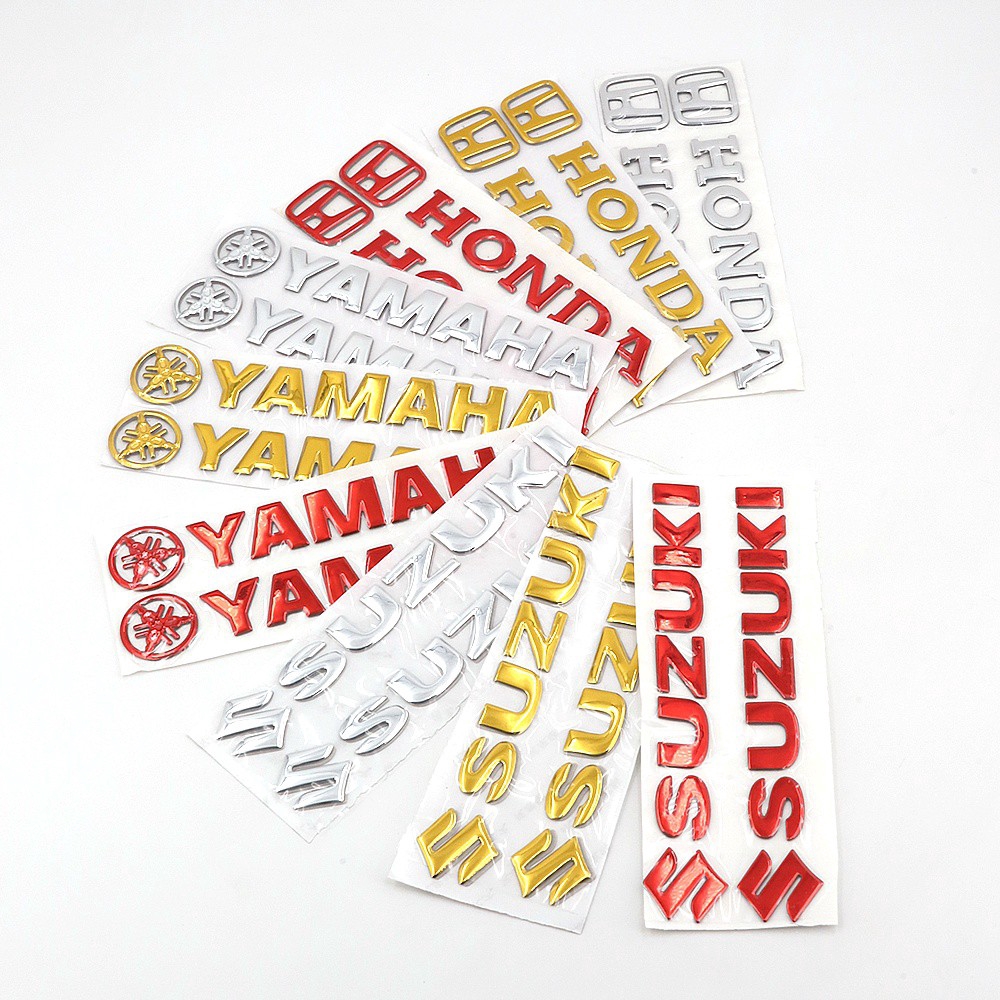 Decal 3d hình logo của Yamaha Honda Suzuki