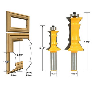 Bộ 2 mũi phay gỗ khung tranh, cốt 12.7mm